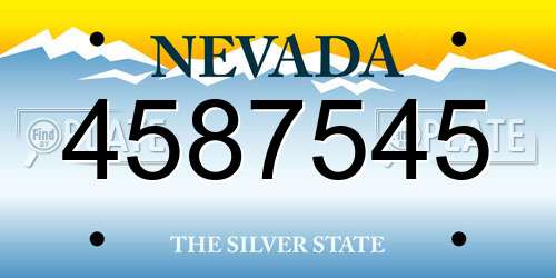 4587545 Nevada License Plate
