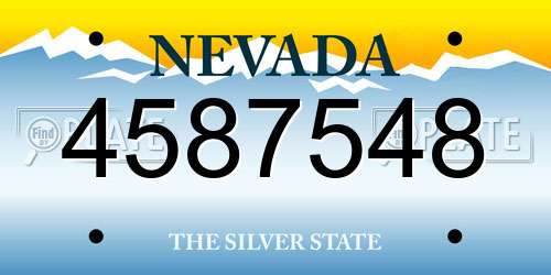 4587548 Nevada License Plate