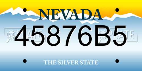 45876B5 Nevada License Plate
