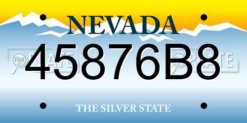 45876B8 Nevada License Plate