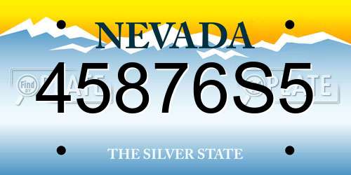 45876S5 Nevada License Plate