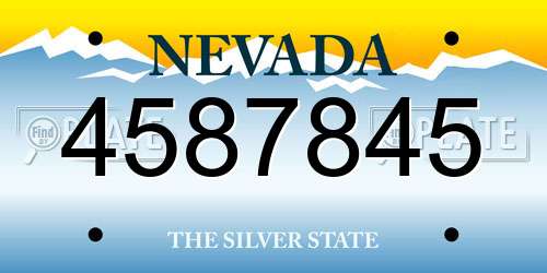 4587845 Nevada License Plate