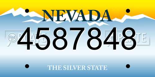 4587848 Nevada License Plate