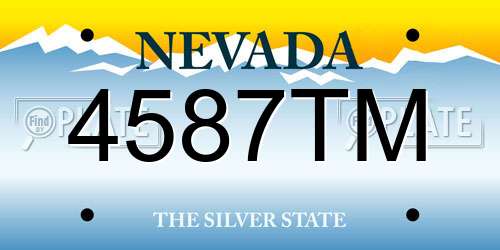 4587TM Nevada License Plate