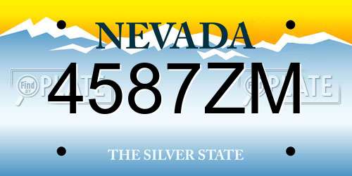 4587ZM Nevada License Plate