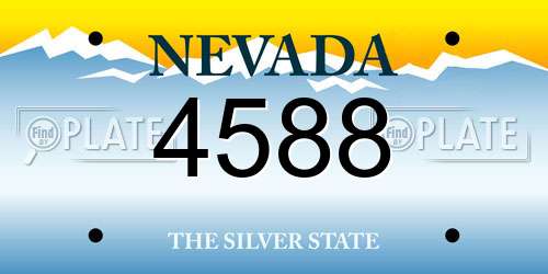 4588 Nevada License Plate