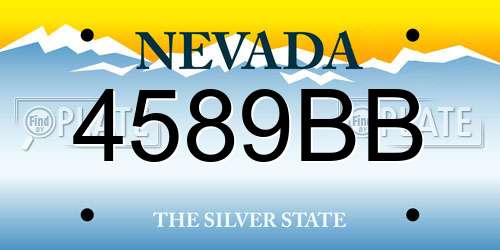 4589BB Nevada License Plate