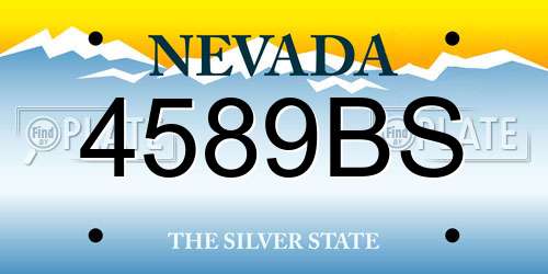 4589BS Nevada License Plate