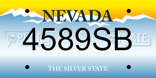 4589SB Nevada License Plate
