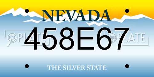 458E67 Nevada License Plate