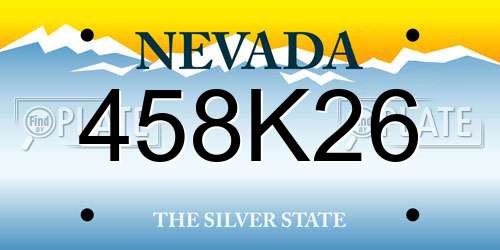 458K26 Nevada License Plate