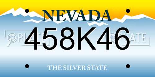 458K46 Nevada License Plate