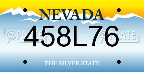 458L76 Nevada License Plate