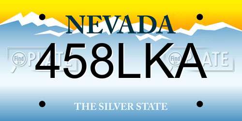 458LKA Nevada License Plate