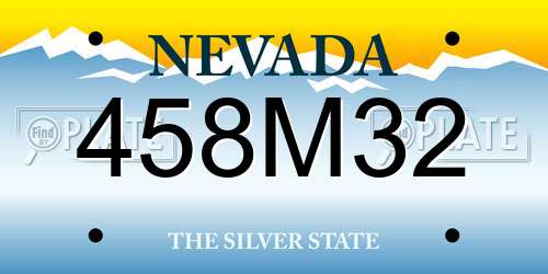 458M32 Nevada License Plate