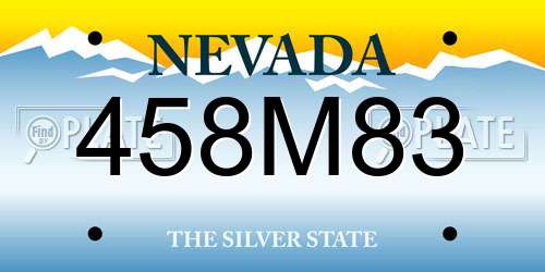 458M83 Nevada License Plate