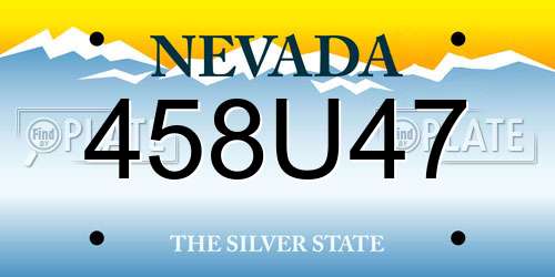 458U47 Nevada License Plate
