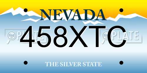 458XTC Nevada License Plate