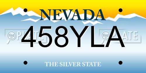 458YLA Nevada License Plate