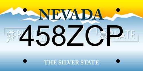 458ZCP Nevada License Plate