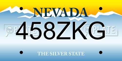 458ZKG Nevada License Plate