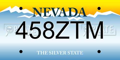 458ZTM Nevada License Plate