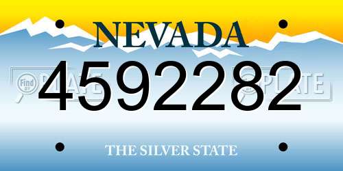 4592282 Nevada License Plate