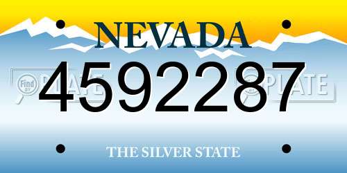 4592287 Nevada License Plate