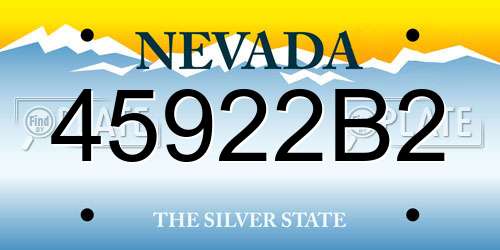 45922B2 Nevada License Plate