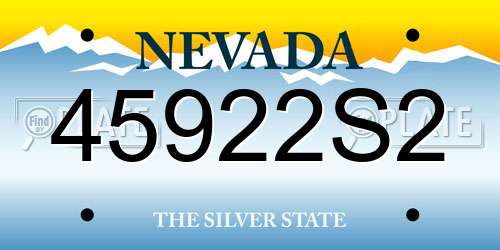 45922S2 Nevada License Plate