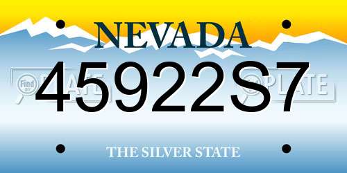 45922S7 Nevada License Plate