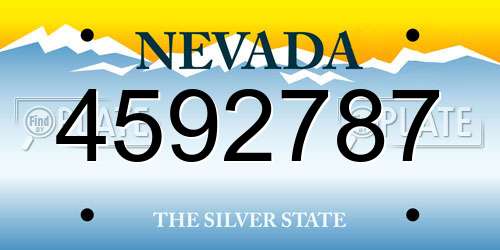 4592787 Nevada License Plate