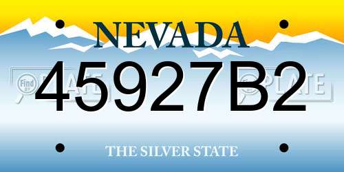 45927B2 Nevada License Plate