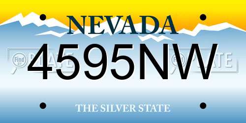 4595NW Nevada License Plate