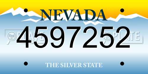 4597252 Nevada License Plate
