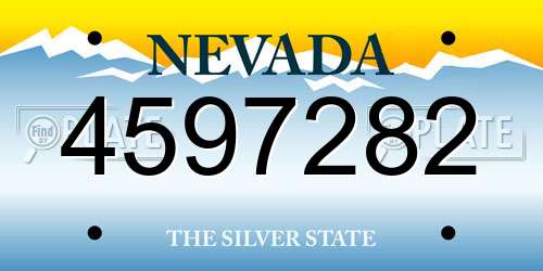 4597282 Nevada License Plate