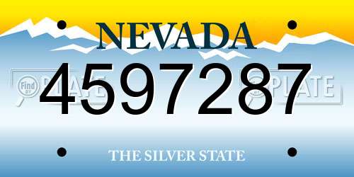 4597287 Nevada License Plate