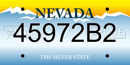 45972B2 Nevada License Plate