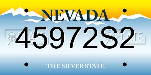 45972S2 Nevada License Plate