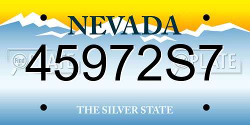 45972S7 Nevada License Plate