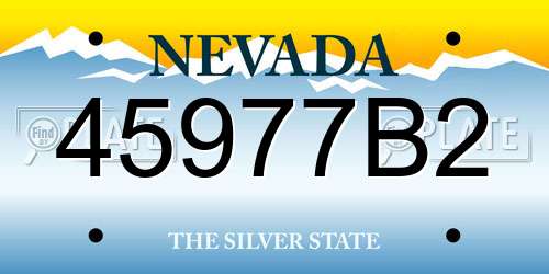 45977B2 Nevada License Plate