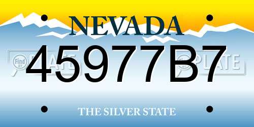 45977B7 Nevada License Plate