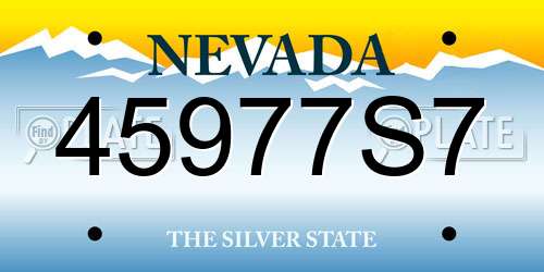 45977S7 Nevada License Plate