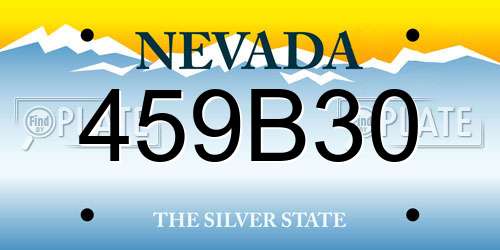 459B30 Nevada License Plate
