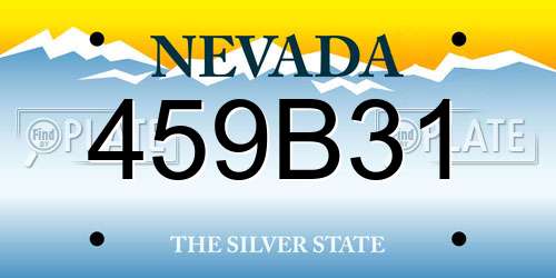 459B31 Nevada License Plate