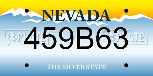 459B63 Nevada License Plate