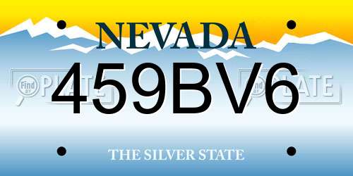 459BV6 Nevada License Plate