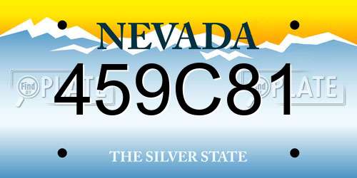 459C81 Nevada License Plate