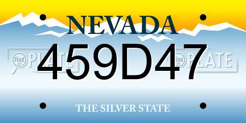 459D47 Nevada License Plate