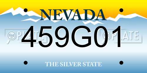459G01 Nevada License Plate